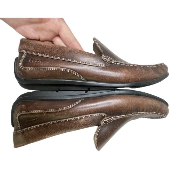 ECCO Men's Shoes Brown Moc Driving Loafer Slip On 571004 Size EU 46 / US 12 - Picture 8 of 9